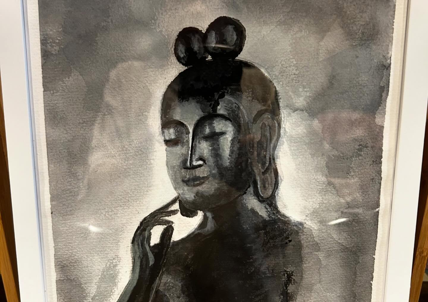 古民家カフェ風のおとの店内には喜万寺画伯の作品が何点か展示さ...